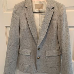 Banana Republic Heather Grey Wool Blend Blazer